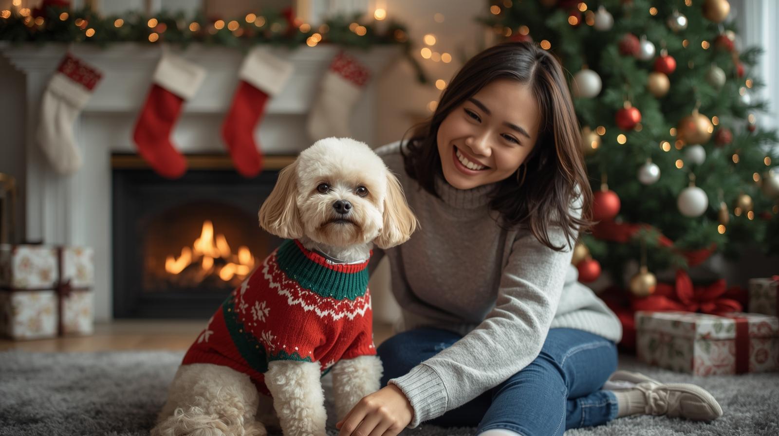 Osita con su suéter navideño