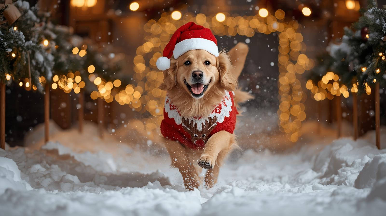 Rocky disfrutando la nieve