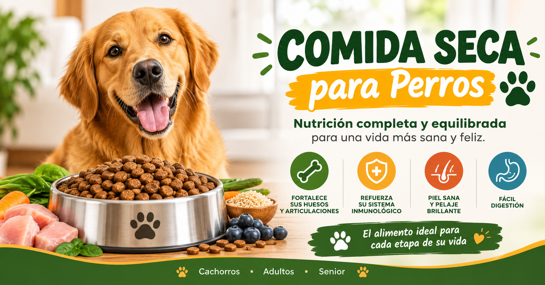 Comida seca para perros en croquetas