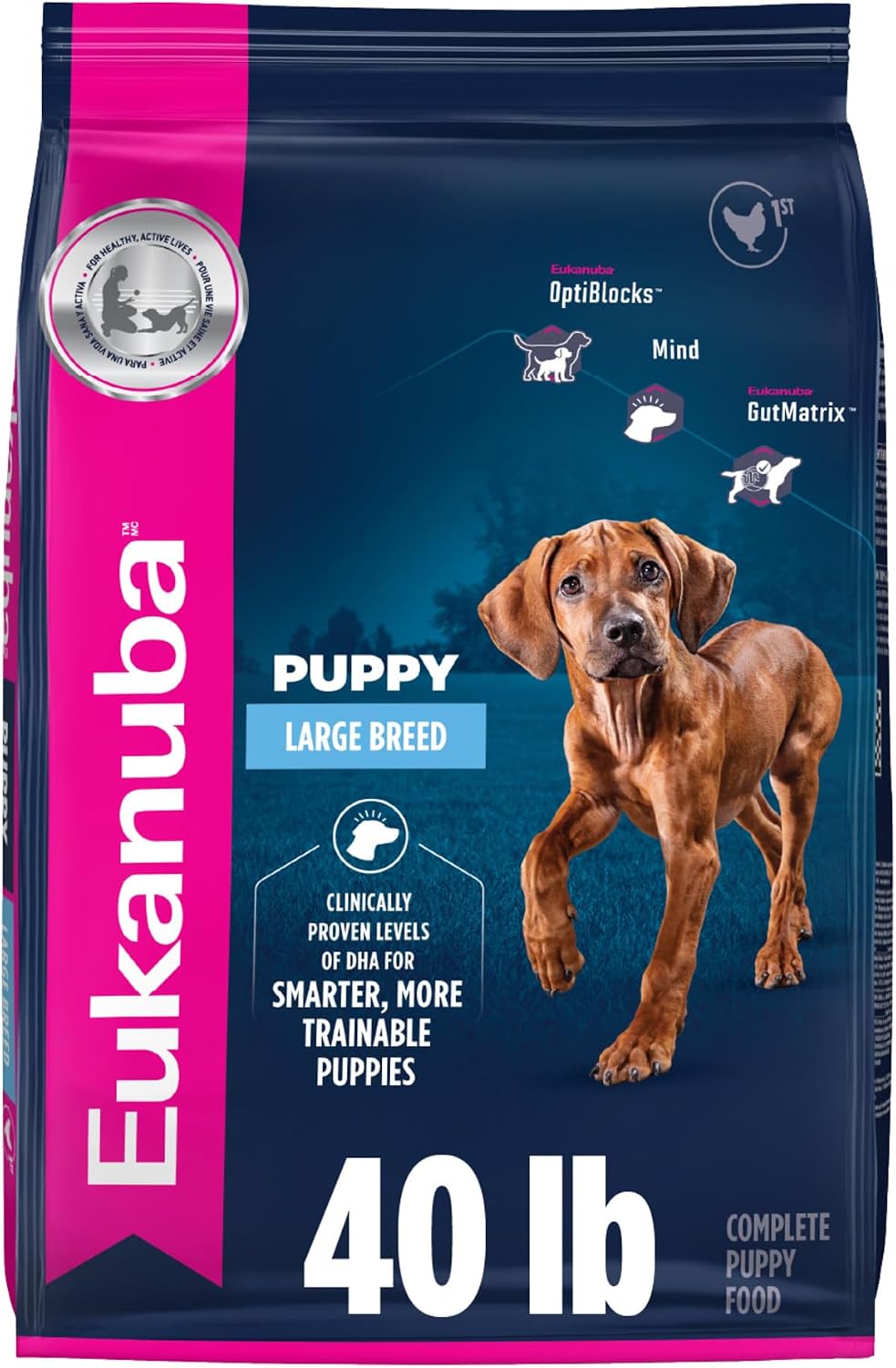 Eukanuba Puppy Large Breed alimento seco para cachorros de razas grandes, 40 lb
