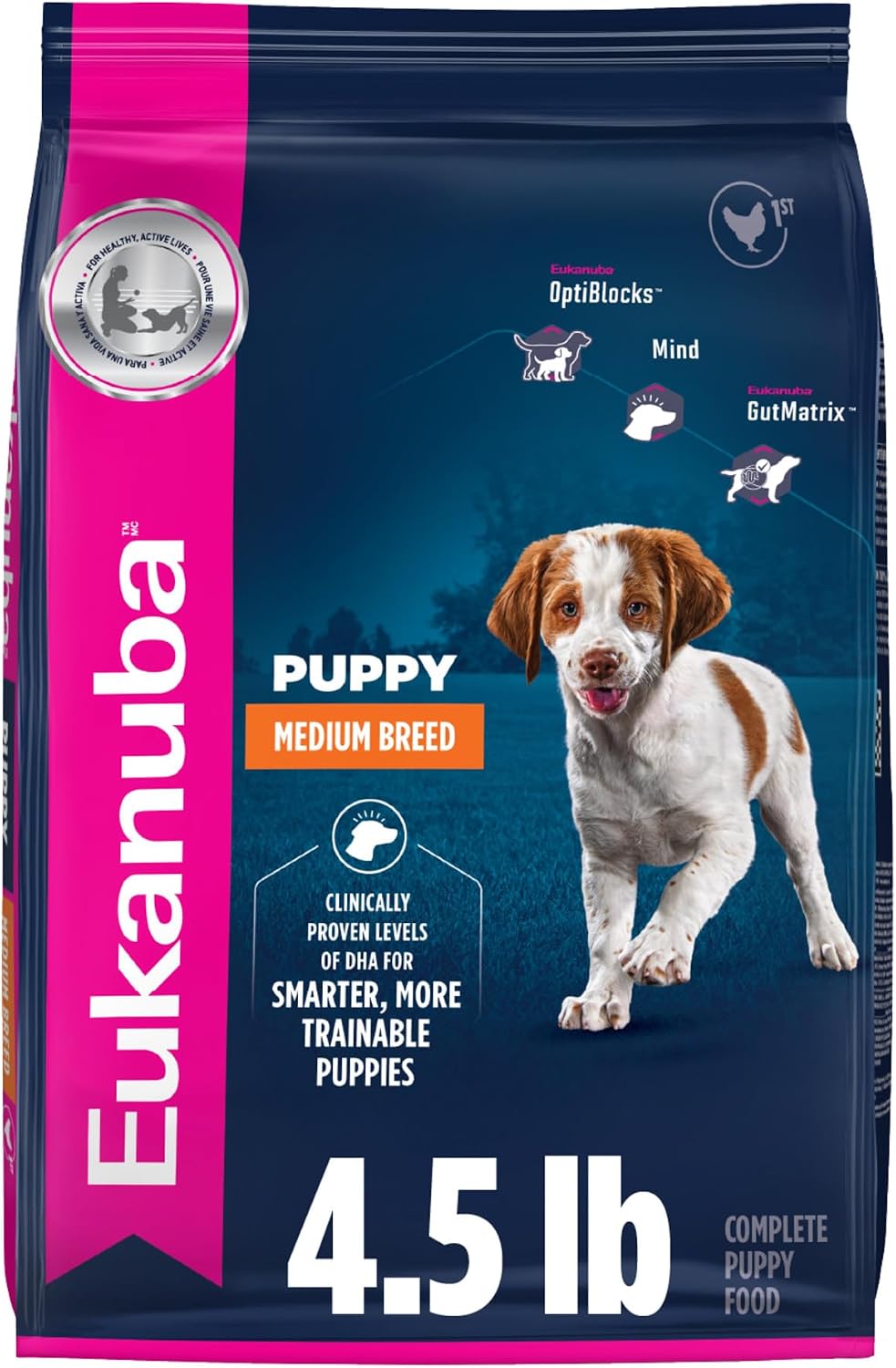 Eukanuba Puppy Medium Breed alimento seco para cachorros de raza mediana, 4.5 lb