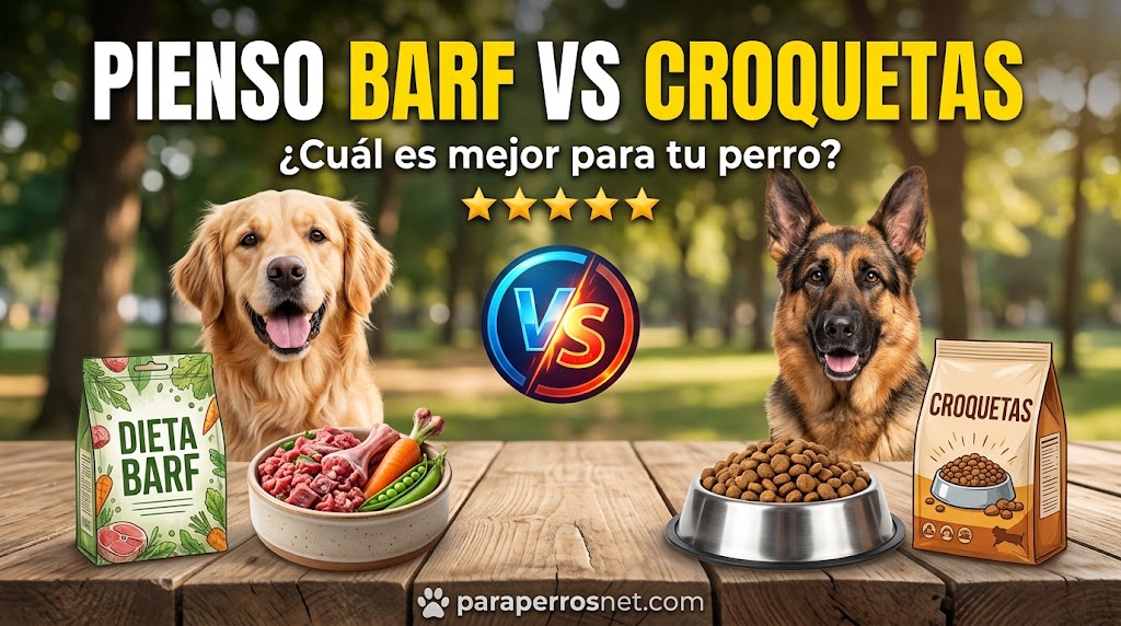 Alimentación BARF frente a croquetas para perros