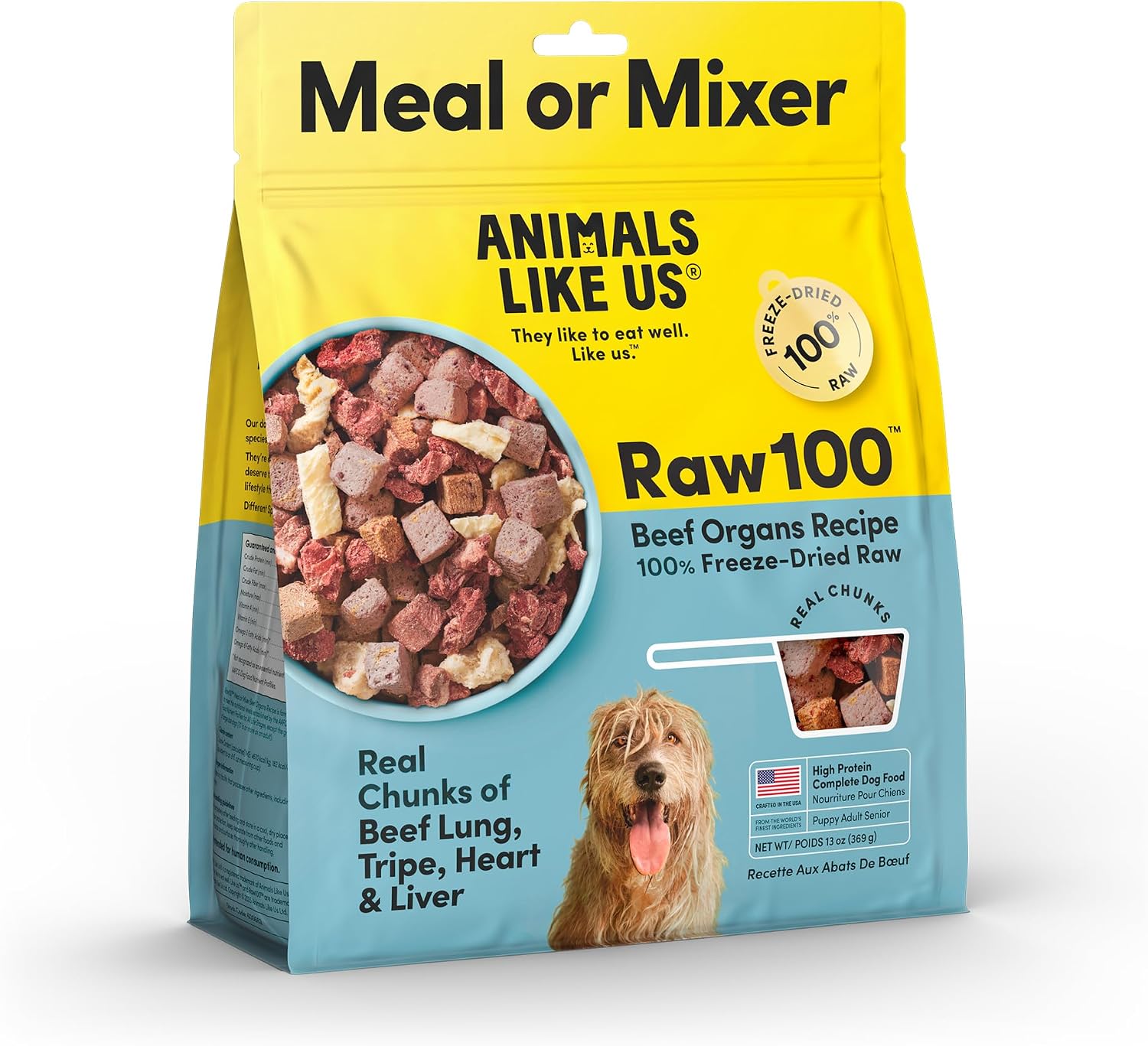 Raw 100 alimento liofilizado para perros